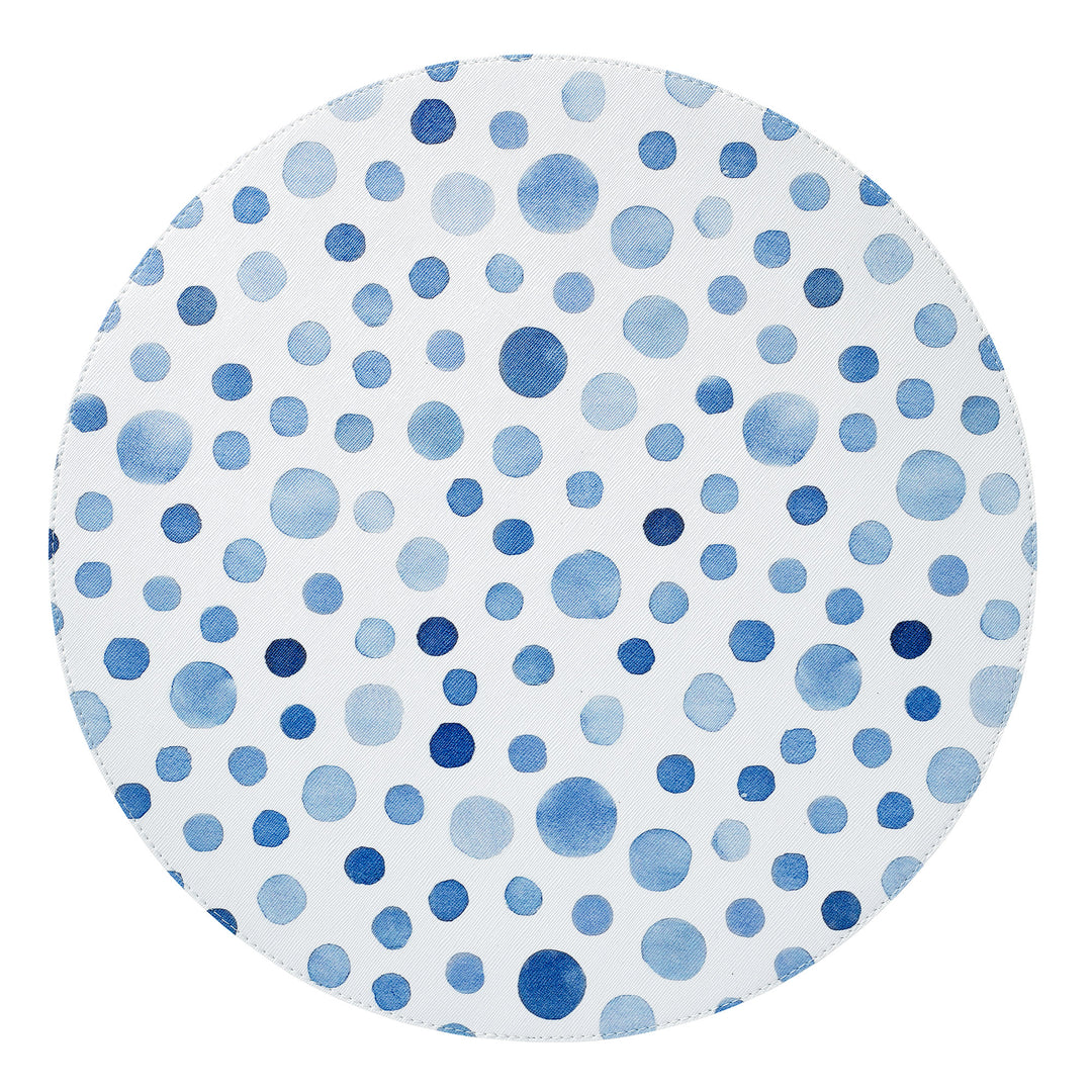 Bodrum Dots Colorful Vinyl Placemats (Blue) Set of 4