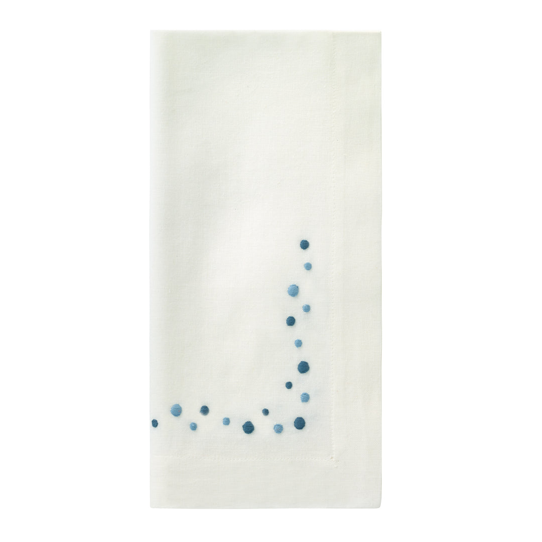 Dots Embroidered Napkins Set/4 (Blue)