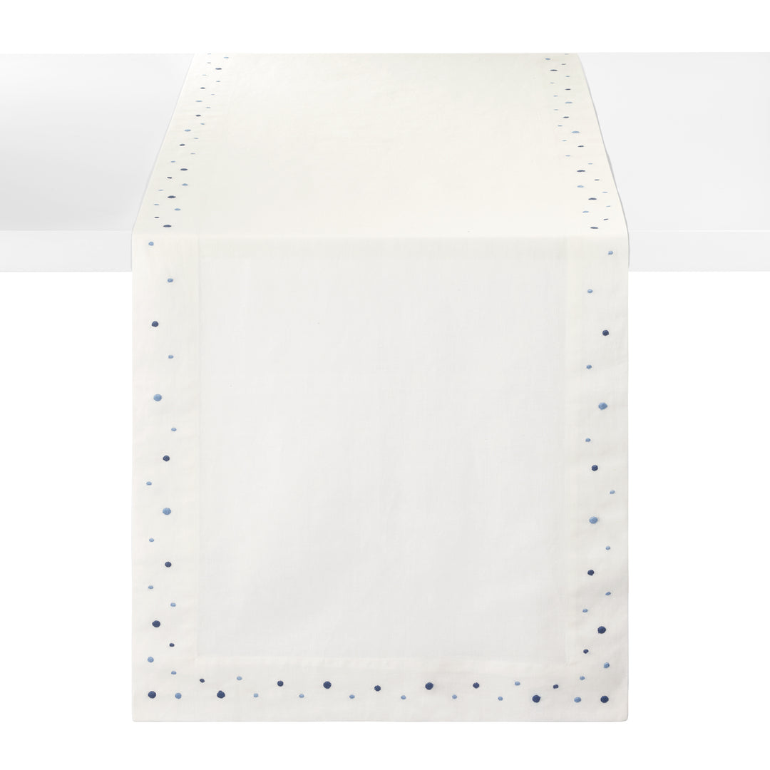 Dots Embroidered Table Runner 15x90 (Blue)
