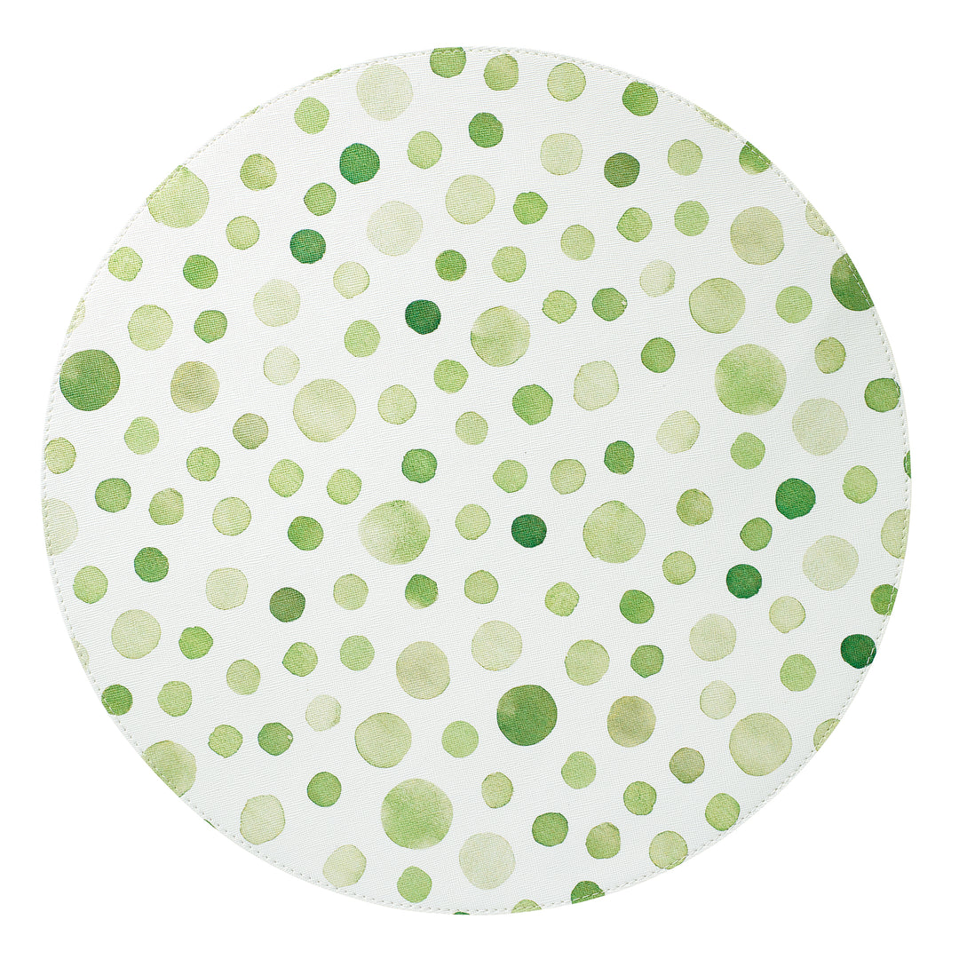 Bodrum Dots Colorful Vinyl Placemats (Green) Set of 4