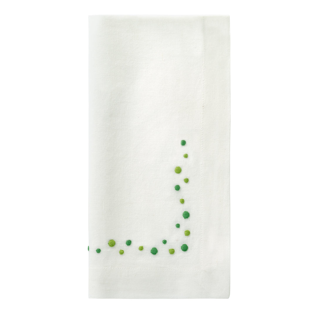 Dots Embroidered Napkins Set/4 (Green)
