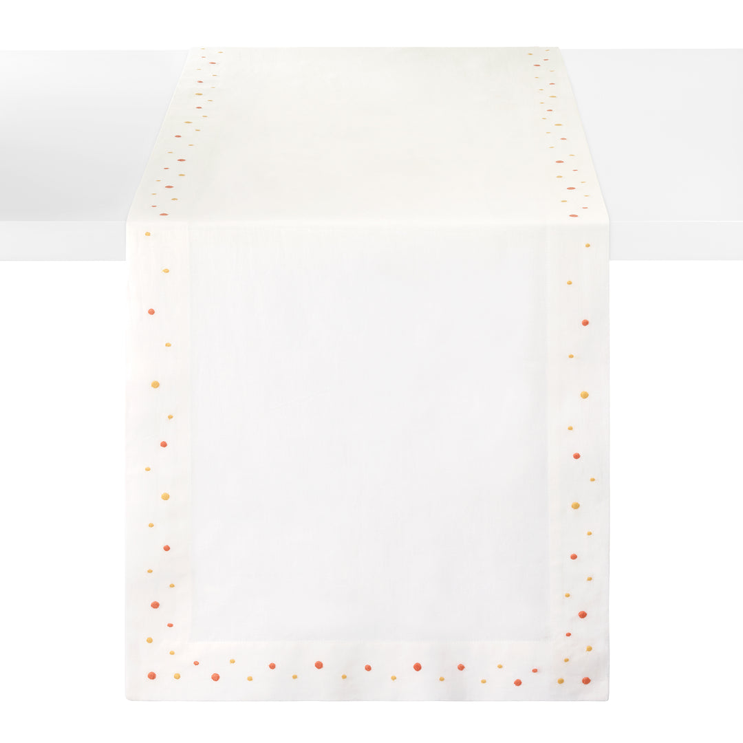 Dots Embroidered Table Runner 15x90 (Marigold)