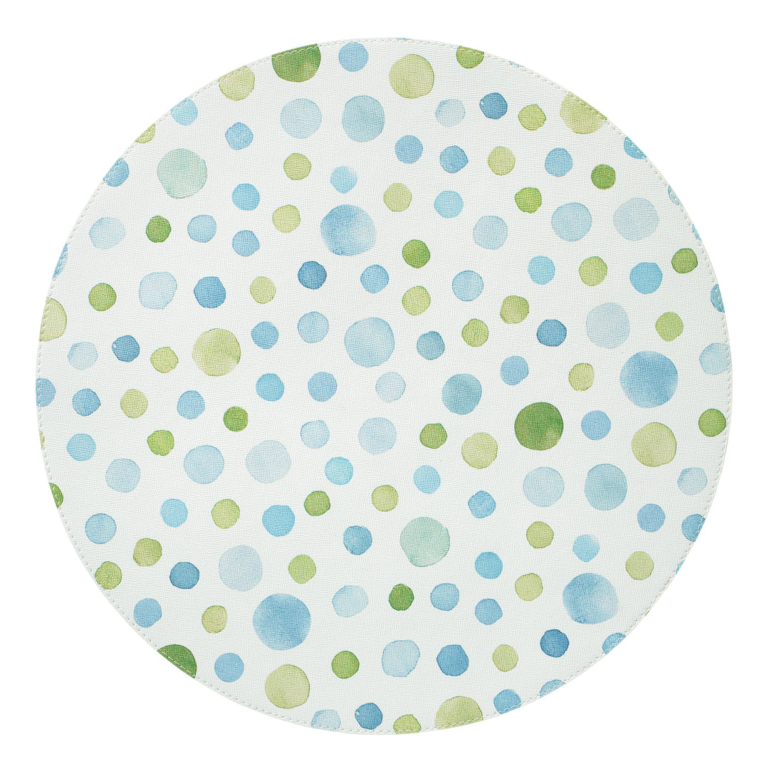 Bodrum Dots Colorful Vinyl Placemats (Teal) Set of 4