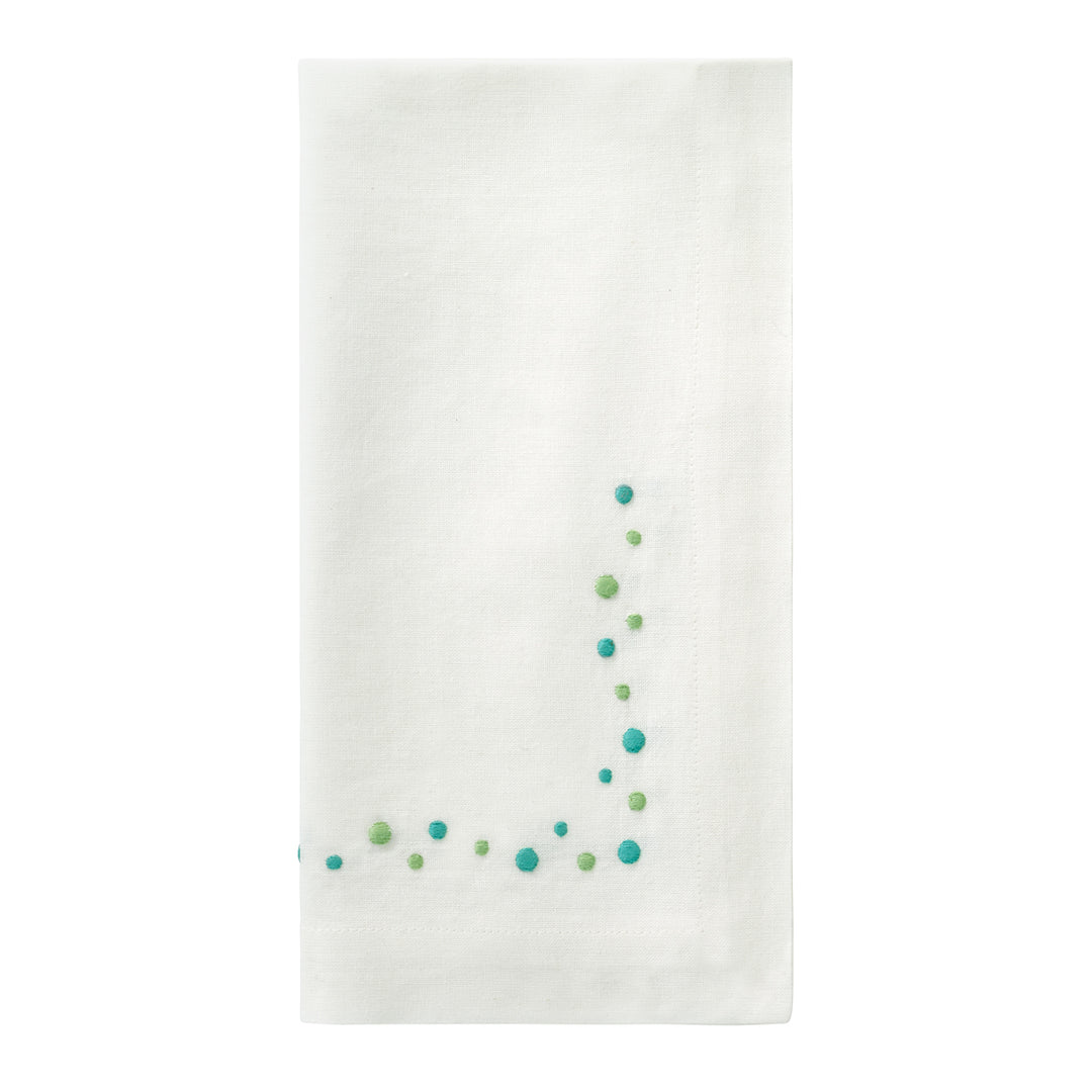 Dots Embroidered Napkins Set/4 (Teal)