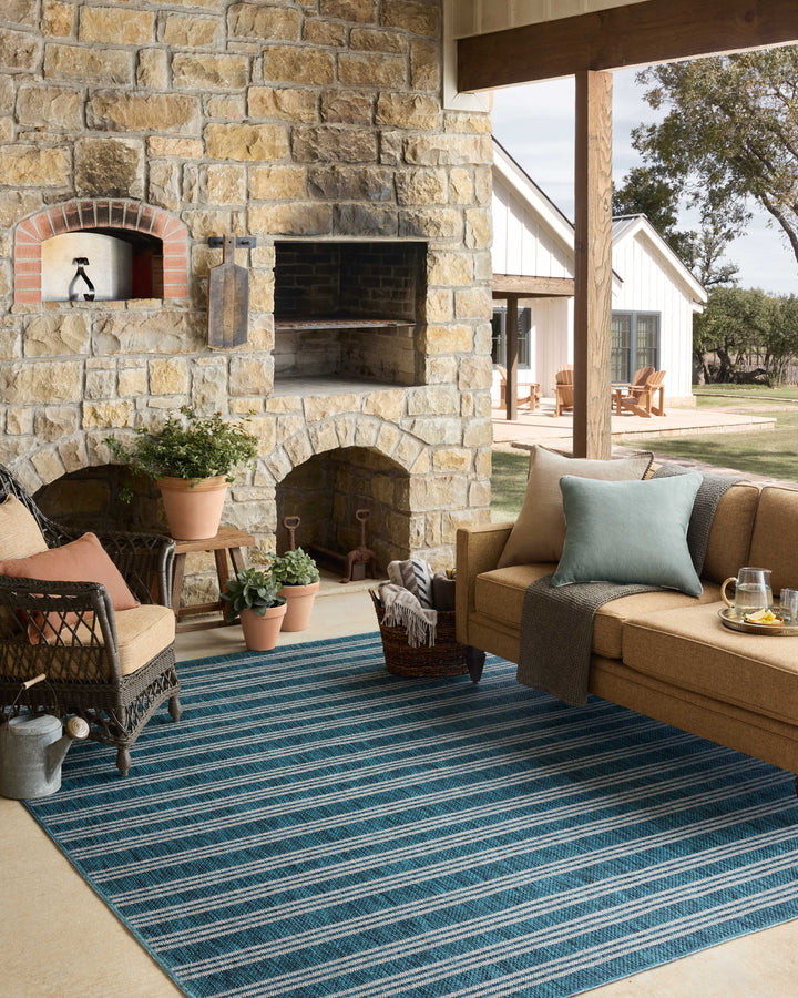 Loloi Easton Teal / Fog Indoor/Outdoor Accent Rug (ESN-04)