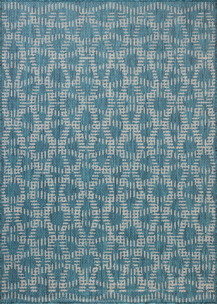 Loloi Easton Fog / Teal Indoor/Outdoor Accent Rug (ESN-10)