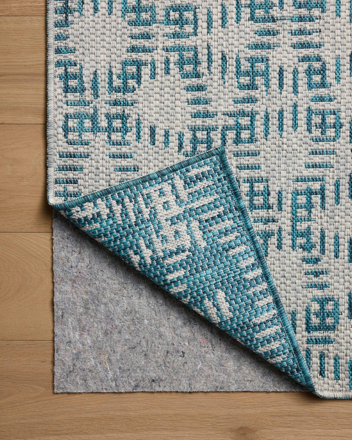 Loloi Easton Fog / Teal Indoor/Outdoor Accent Rug (ESN-10)