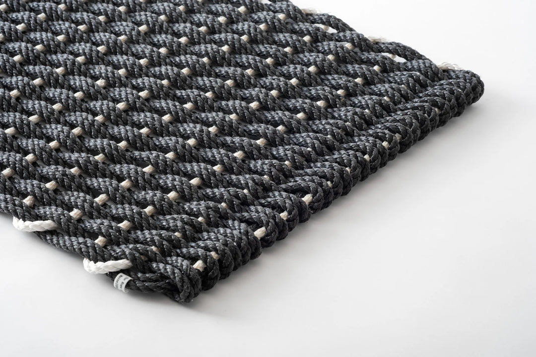 The Rope Co. Handwoven Doormat (Charcoal w/ Pearl Weft)