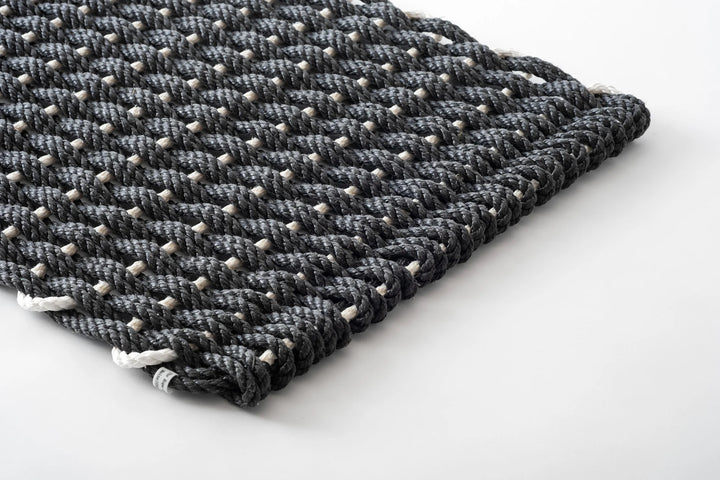 The Rope Co. Handwoven Doormat (Charcoal w/ Pearl Weft)