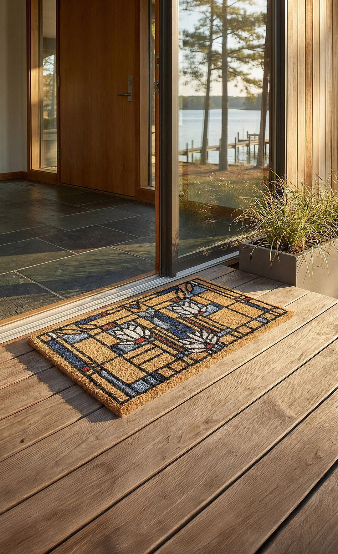 Entryways Frank Lloyd Wright Foundation Coir Doormat - Waterlilies