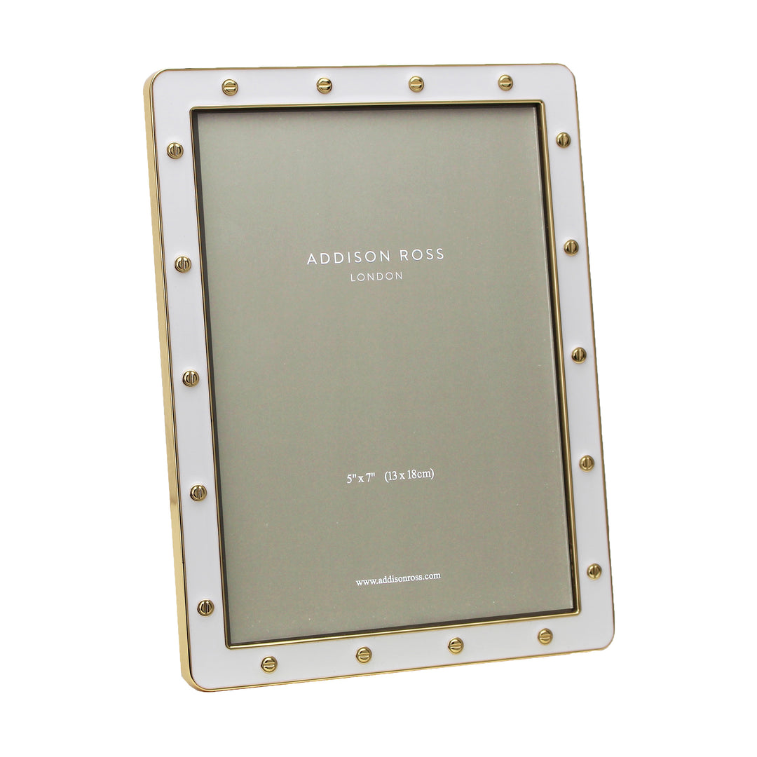 Addison Ross White Enamel & Gold Locket Picture Frame (5x7)