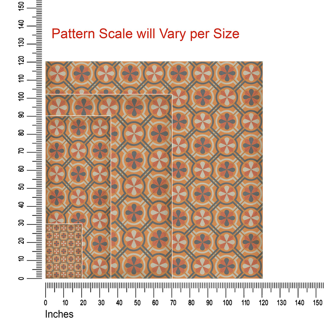 Vintage Vinyl Floorcloth Rug (Pattern 19 Faraday)