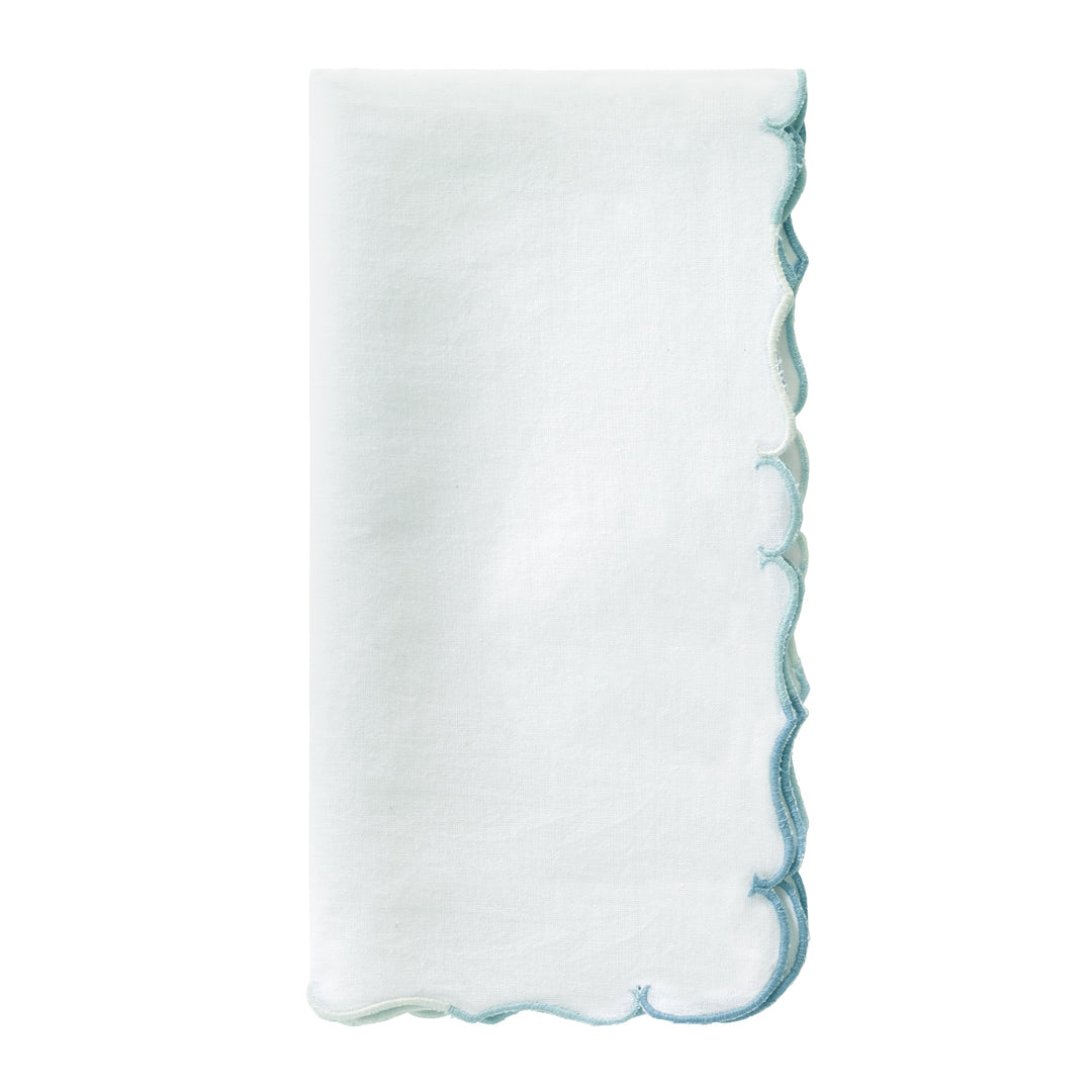 Firenze Scalloped Ombre Napkins Set/4 (Ice Blue)