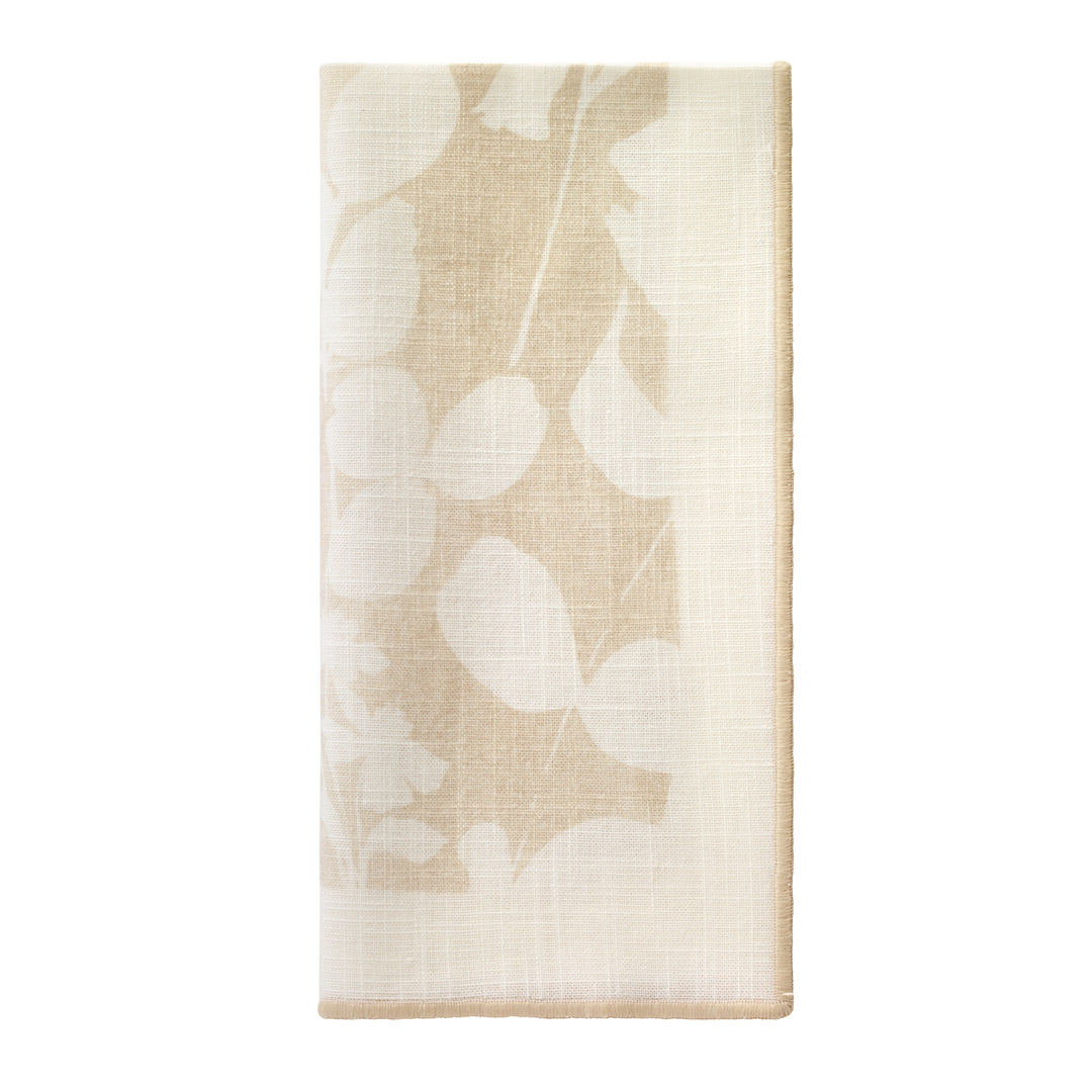 Fleur de Lin Cotton Print Napkins Set/4 (Beige)