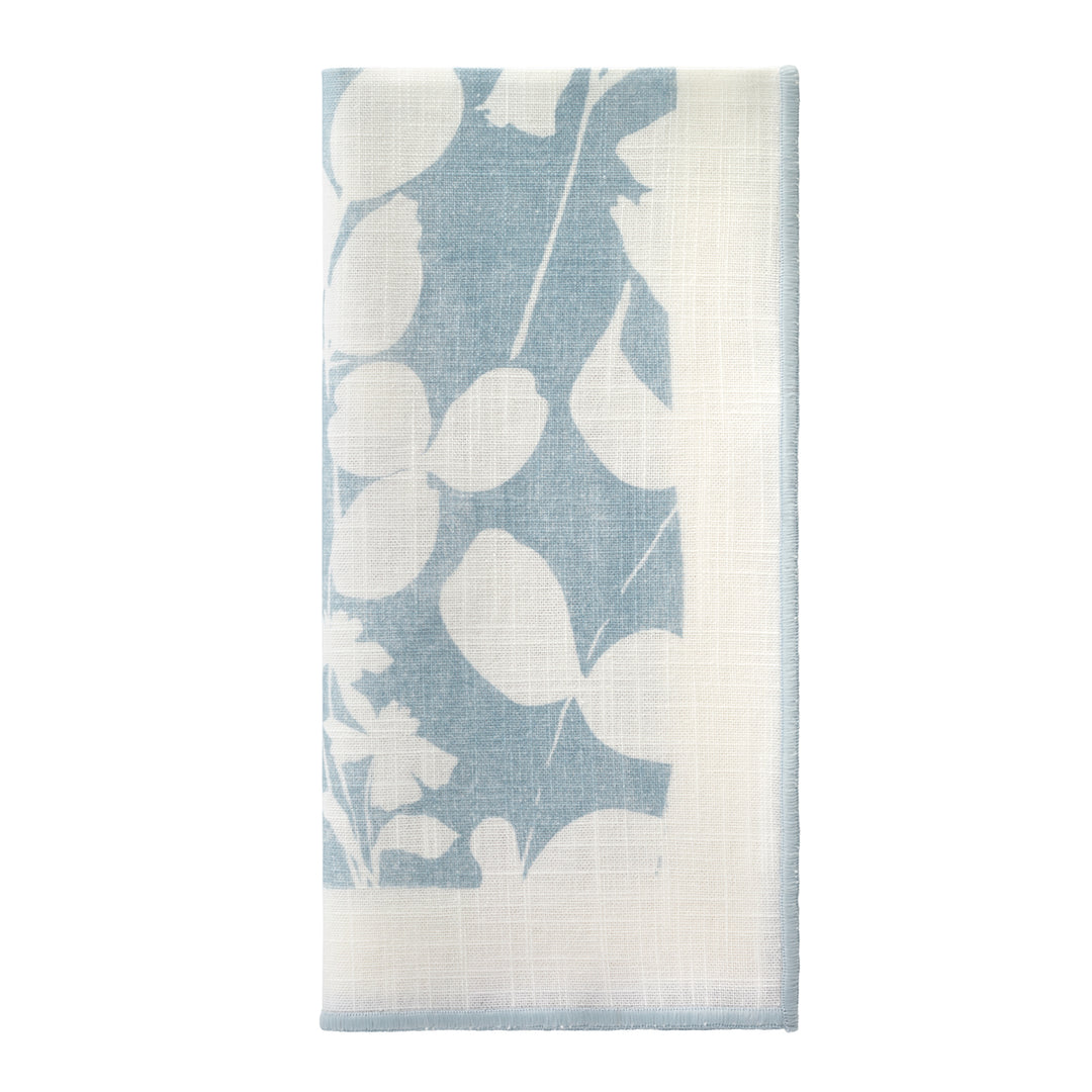 Fleur de Lin Cotton Print Napkins Set/4 (Blue)
