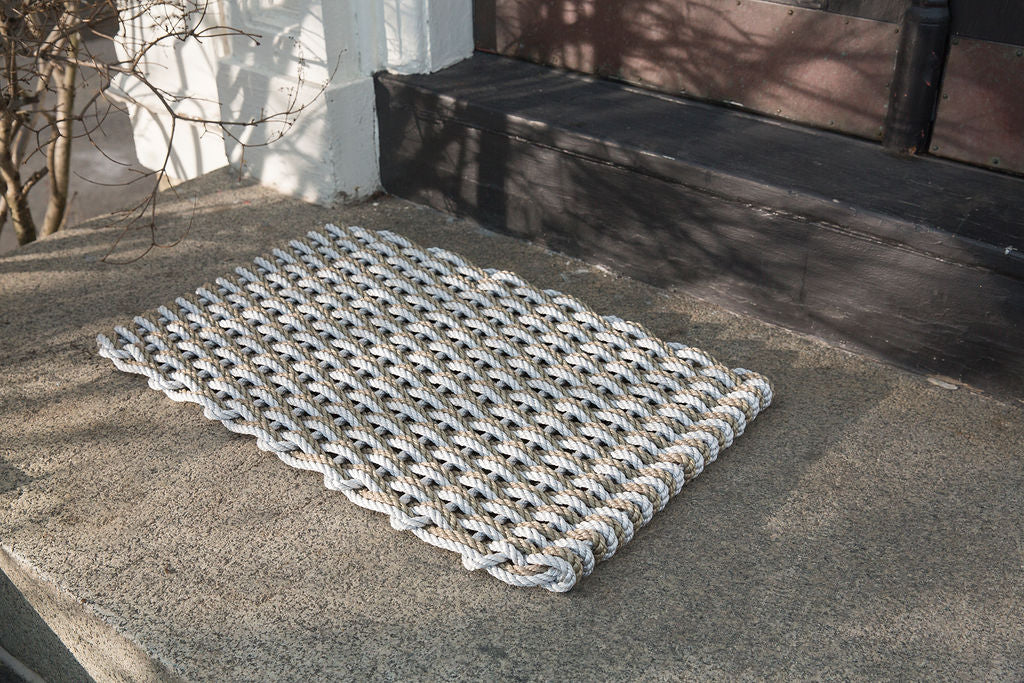 The Rope Co. Handwoven Doormat (Fog Gray + Sand)