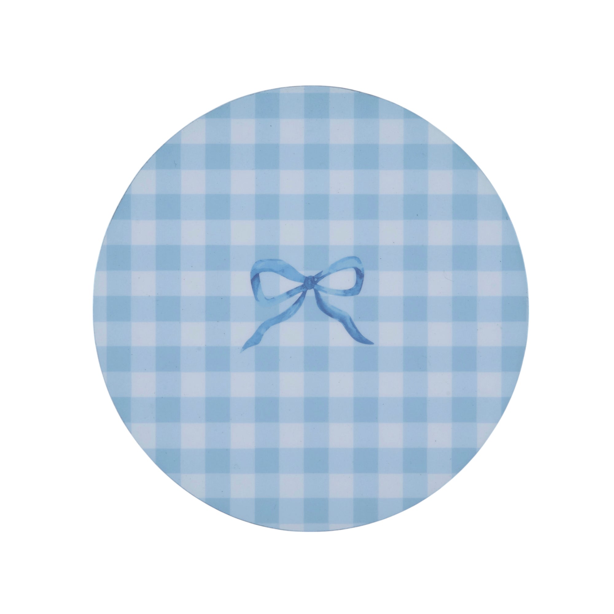 Addison Ross Blue Gingham Lacquer Coasters Set of 4 - Thumbnail 2
