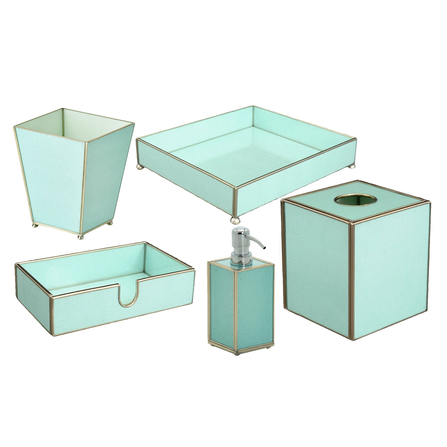 Sea Foam Faux Lizard Bathroom Accessories