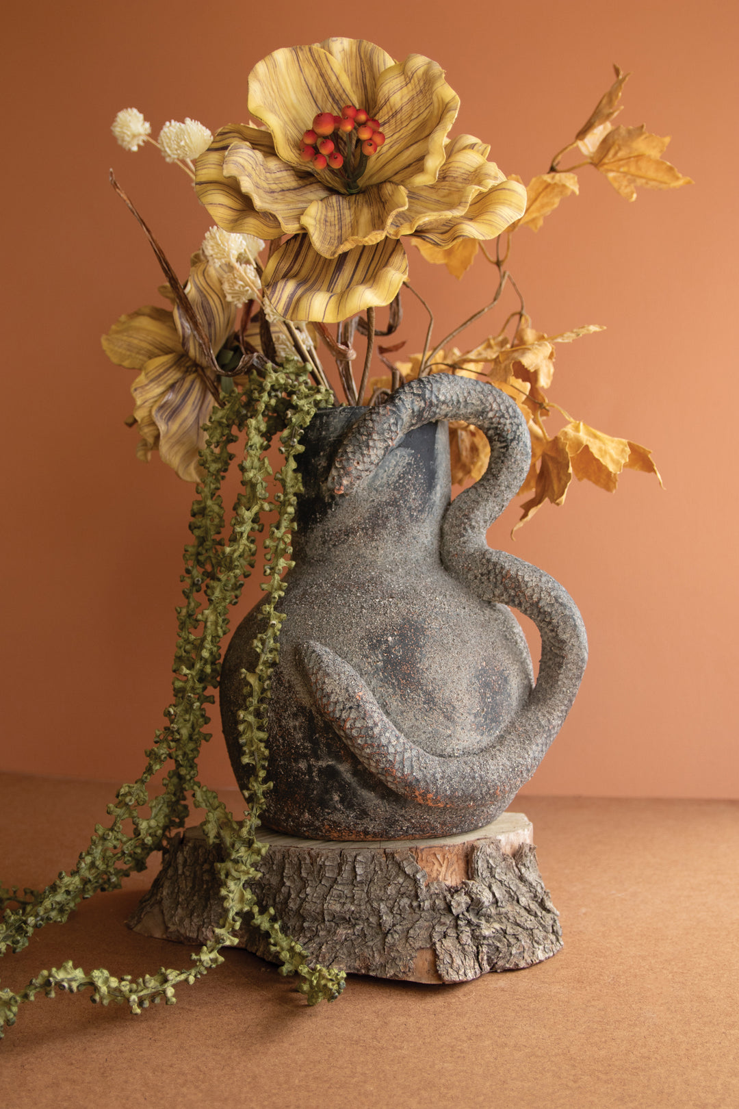 Clay Snake Vase