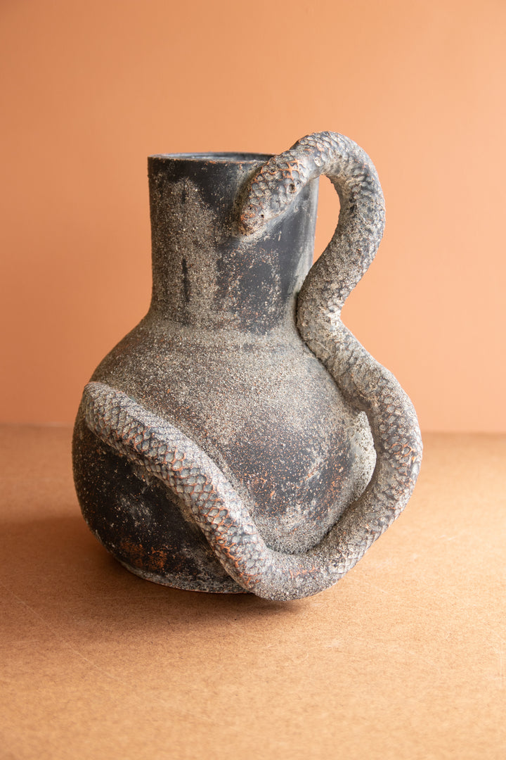 Clay Snake Vase