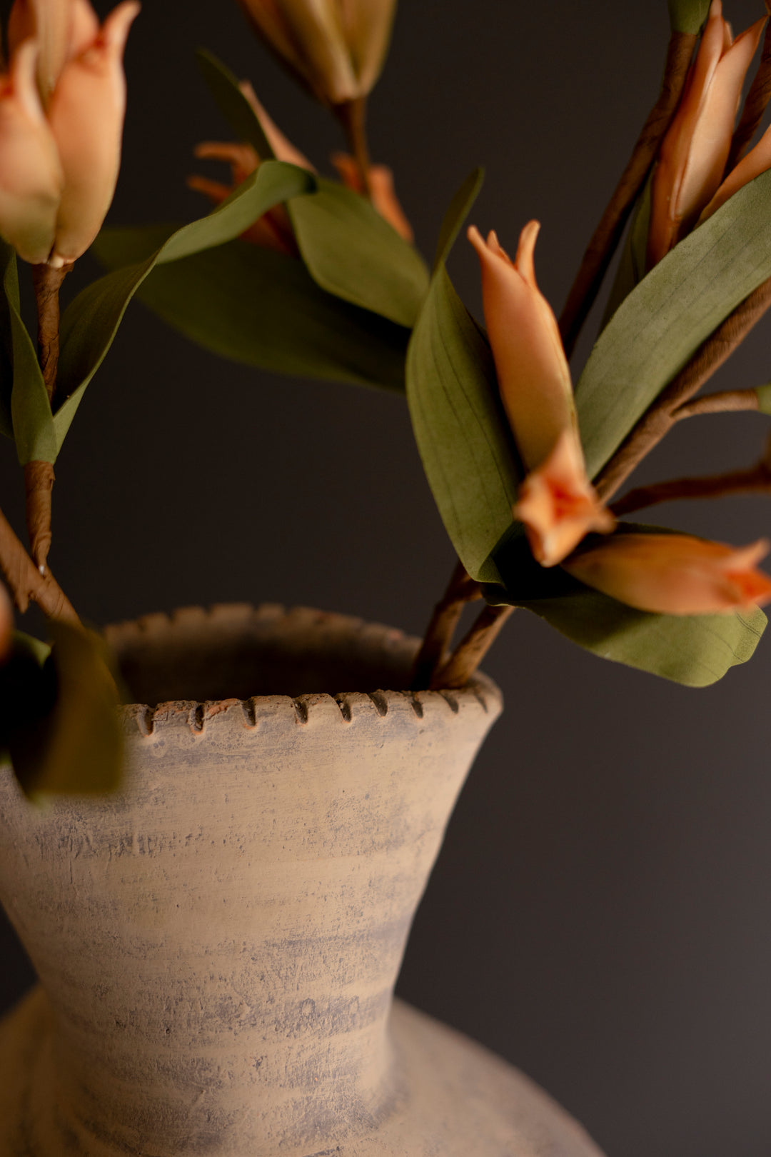 Free Formed Large Clay Vase 16.5"T