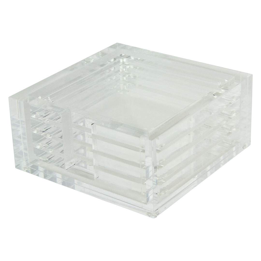 Tizo Design Acrylic Coaster- Clear Set/4