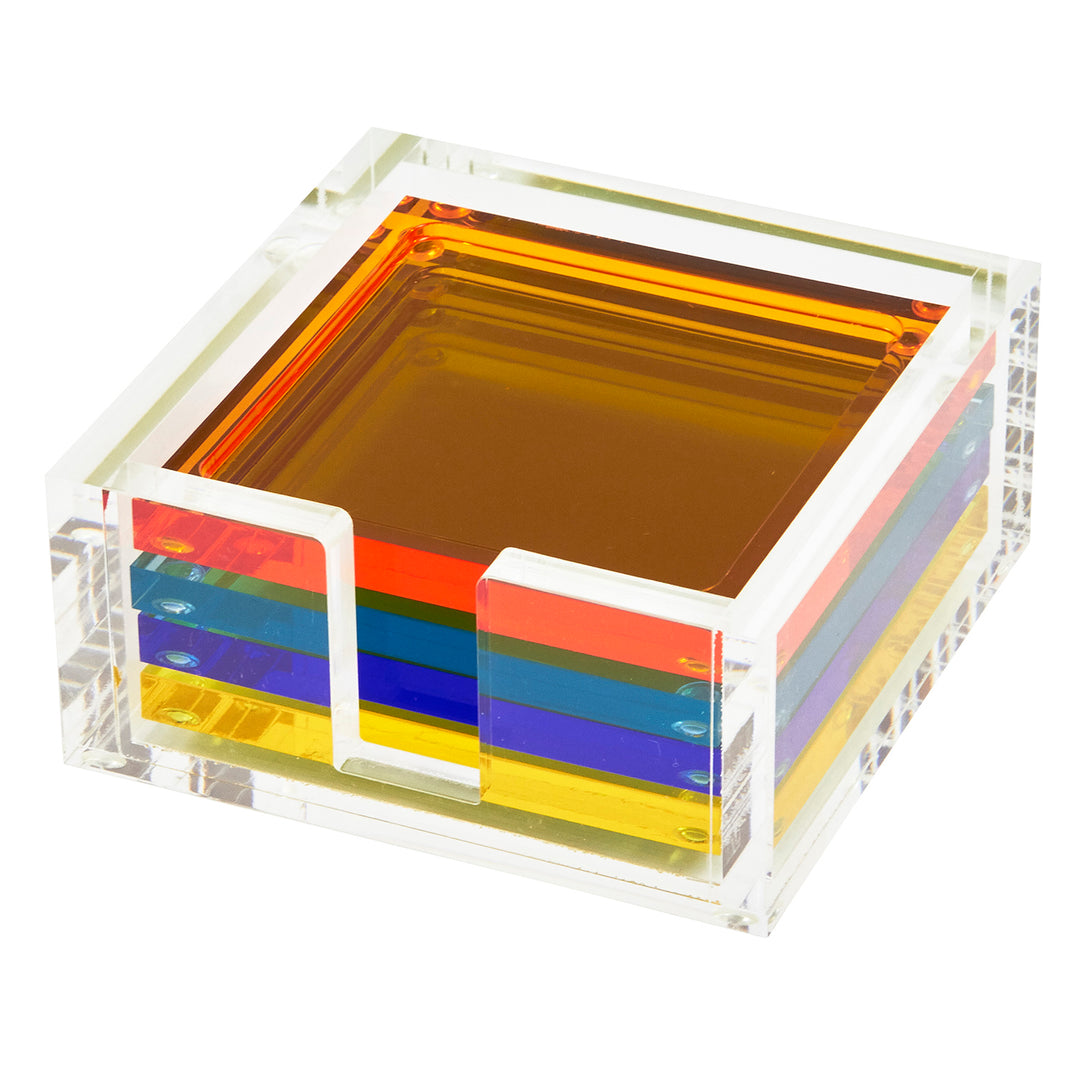 Tizo Design Acrylic Coaster- Multicolor Set/4