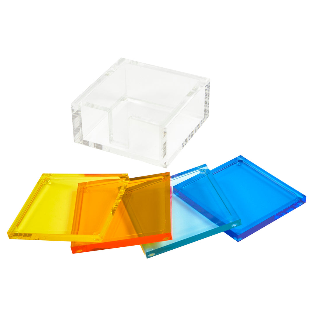Tizo Design Acrylic Coaster- Multicolor Set/4