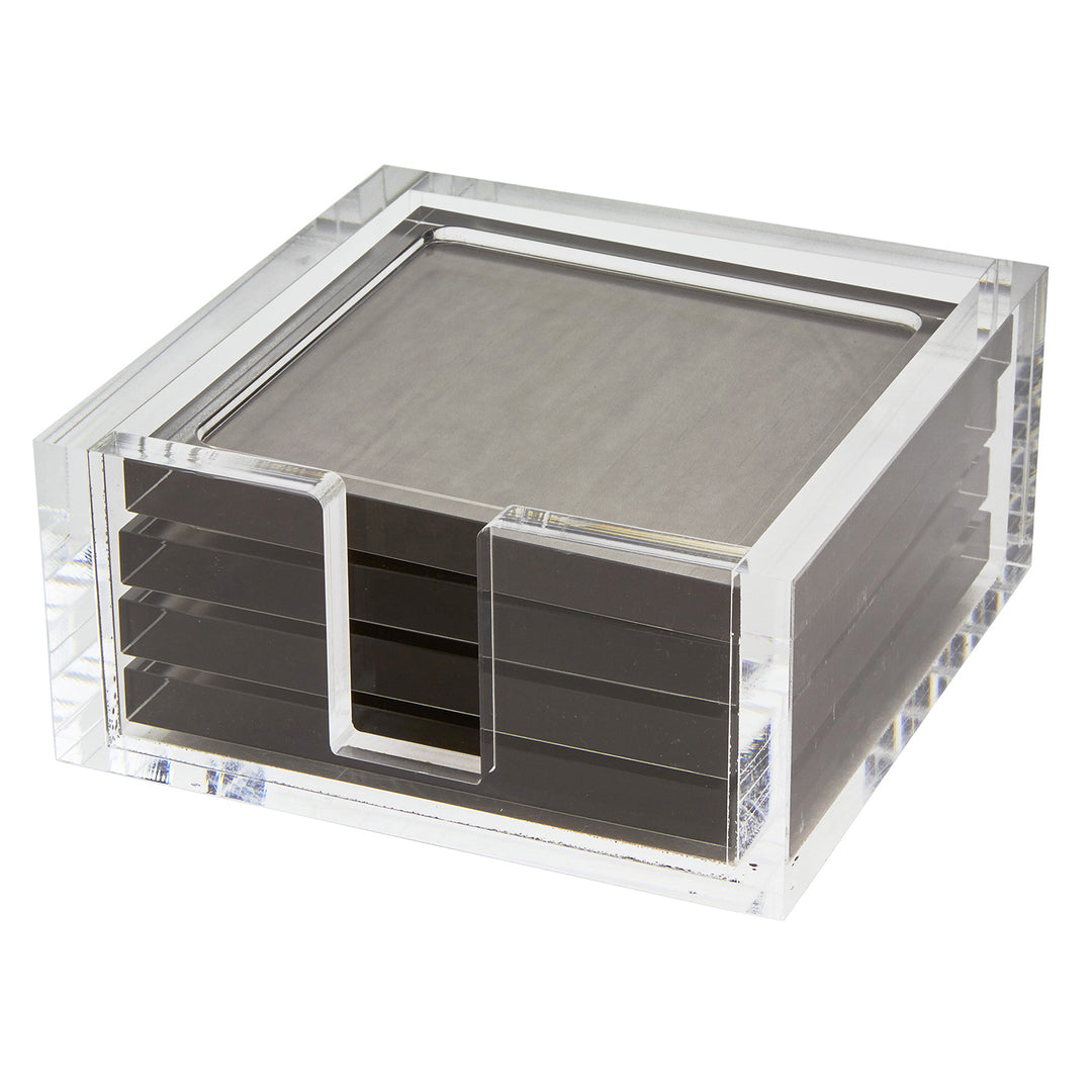 Tizo Design Acrylic Coaster- Silver Set/4