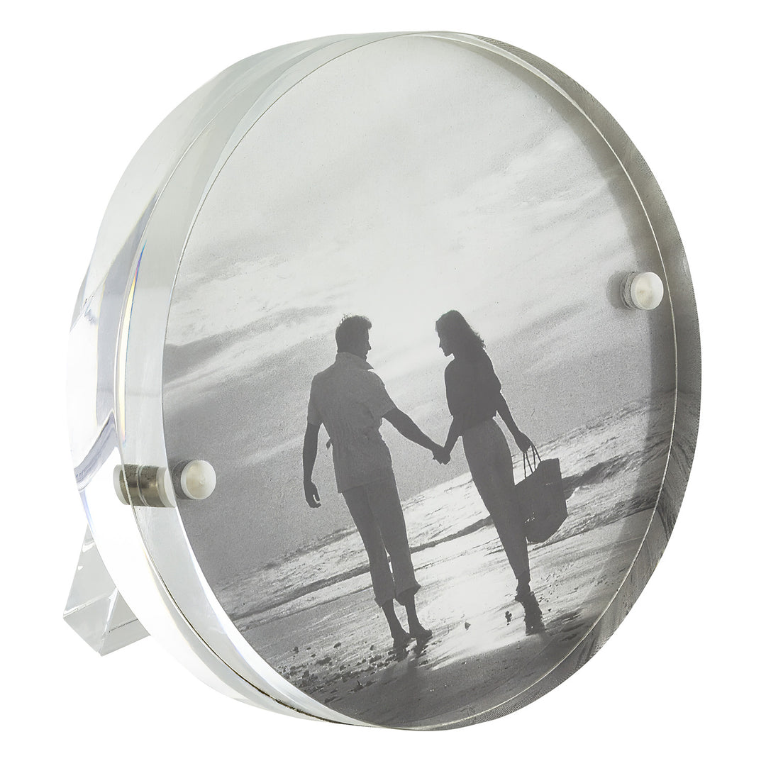 Tizo Lucite Round 3.5" Picture Frame (Clear)