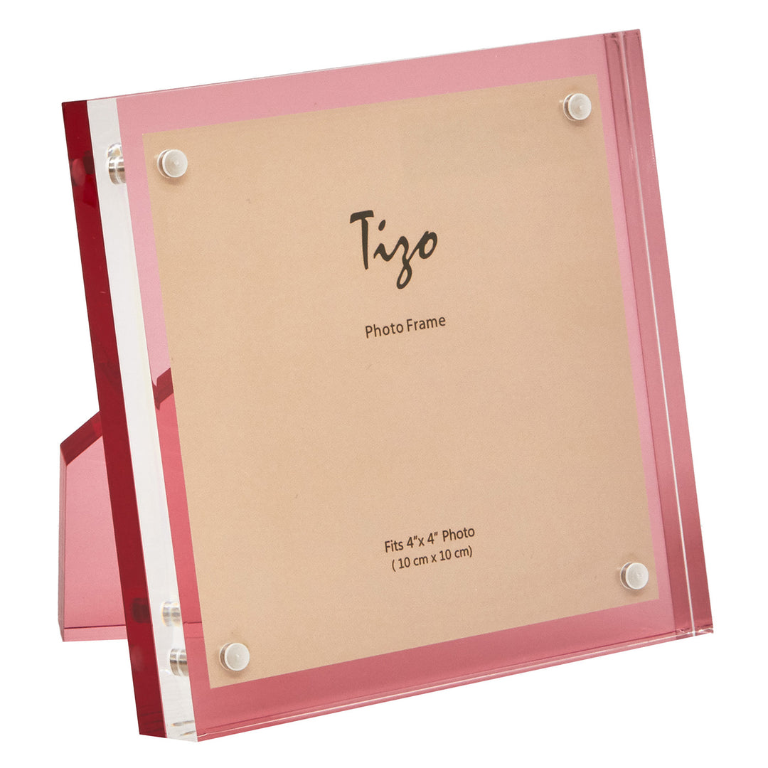 Tizo Acrylic Pink Picture Frame (4x4)