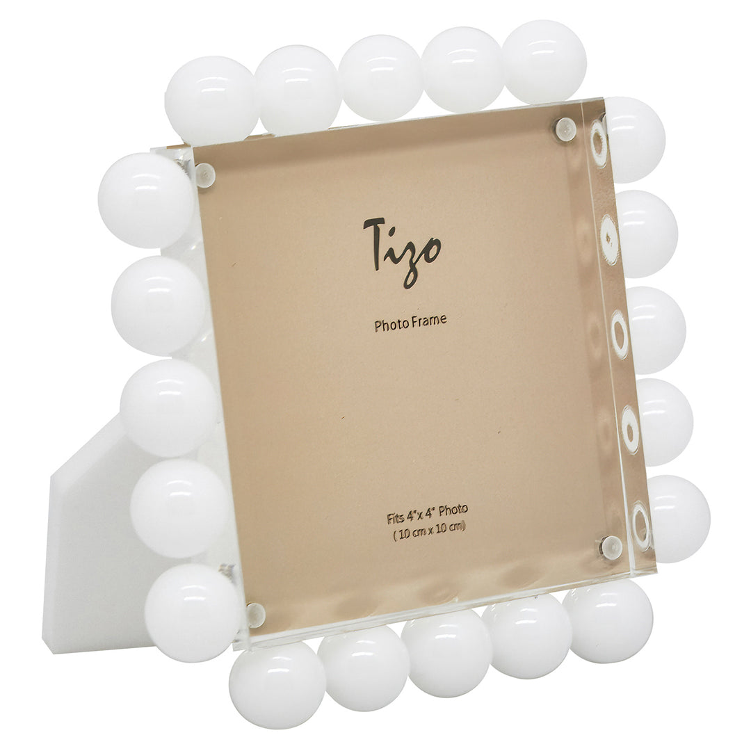 Tizo Acrylic Frame w/White Bubbles (4x4)