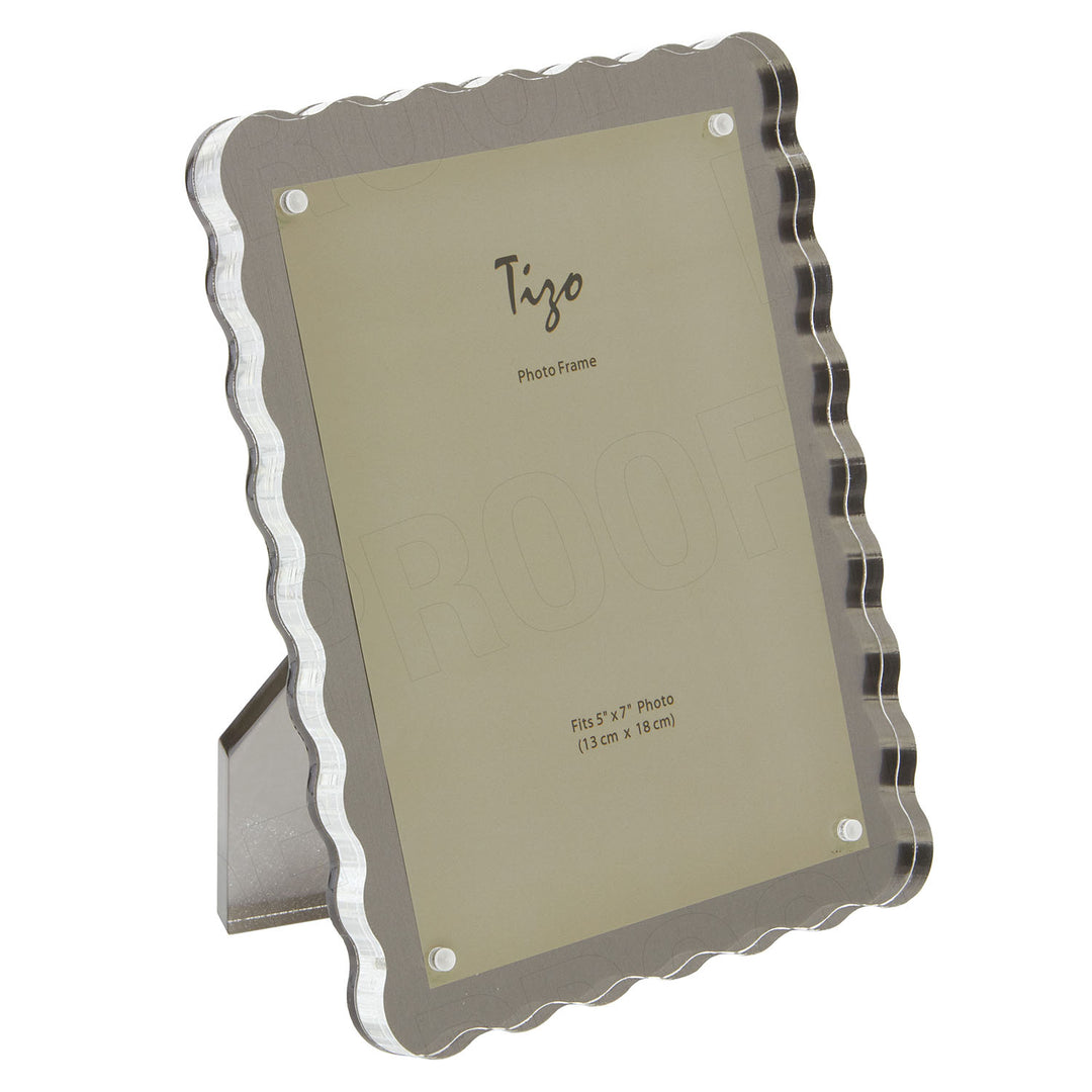 Tizo Lucite Wave Design Picture Frame (Silver)