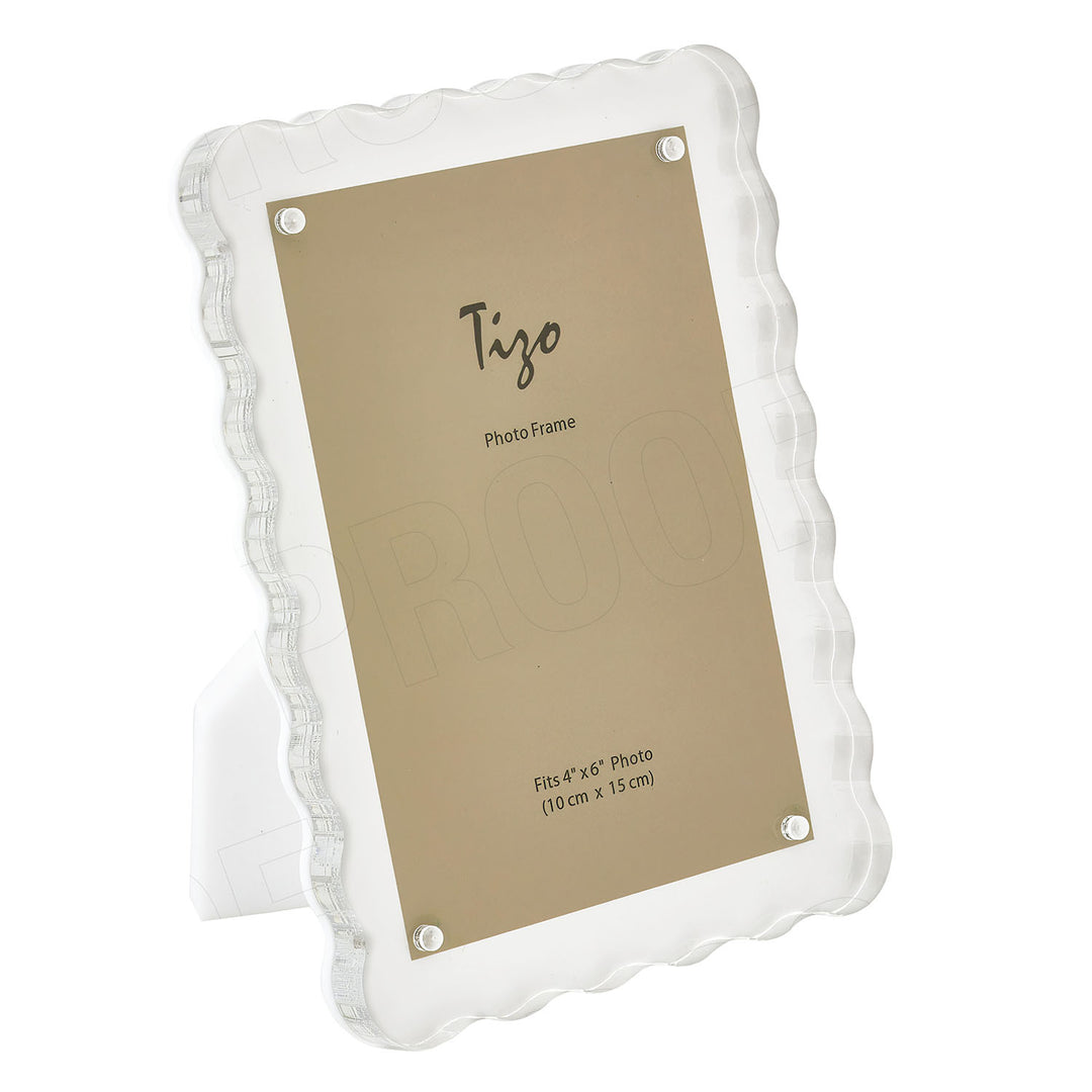 Tizo Lucite Wave Design Picture Frame (White)