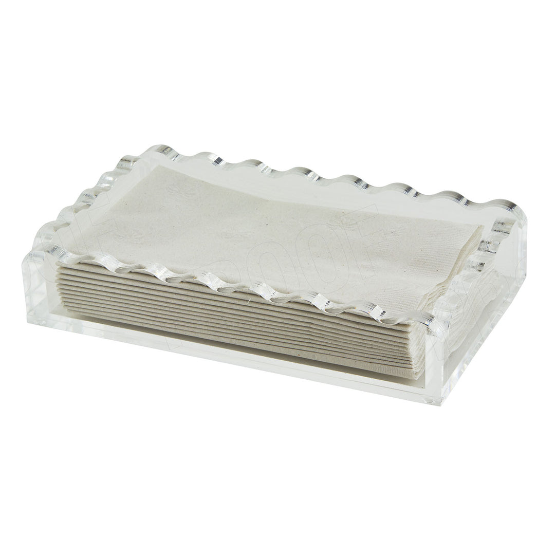 Tizo Acrylic Wave Guest Towel Tray 9" (Clear)