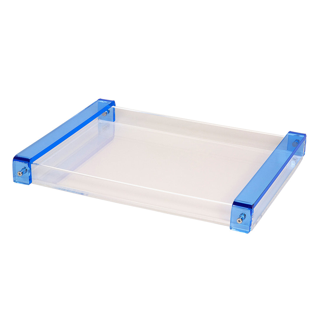 Tizo Design Blue Lucite Tray w/Handle 16x12
