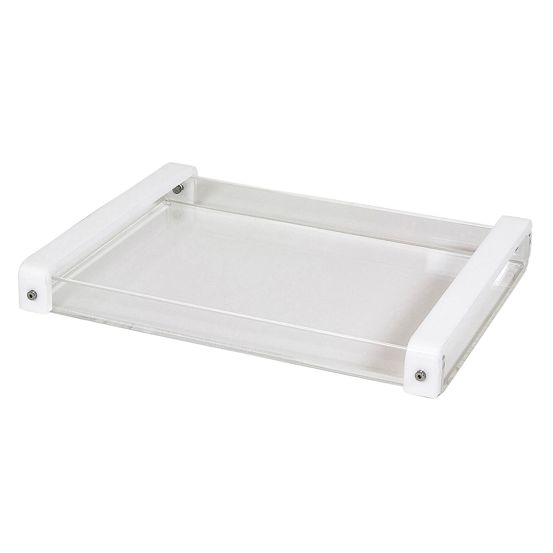 Tizo Design White Lucite Tray w/Handle 16x12