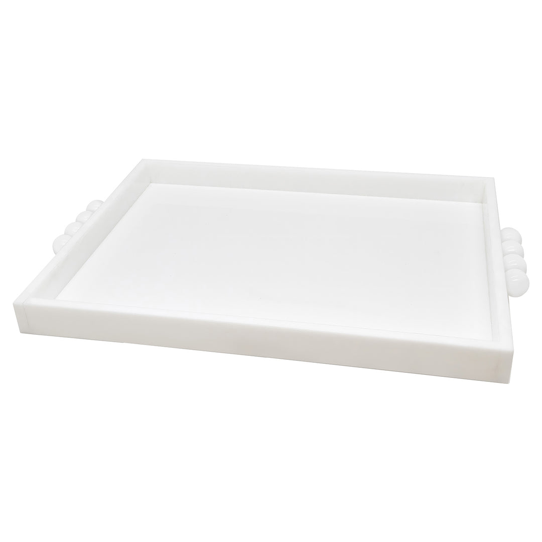 Tizo Design Acrylic Tray with Bubble Handles White 12x16