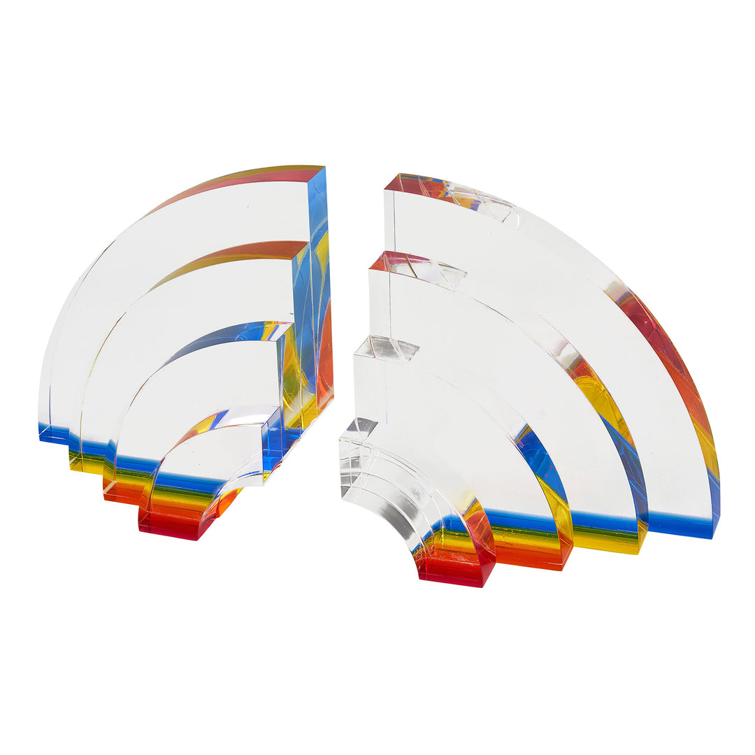 Tizo Design Lucite Rainbow Bookends