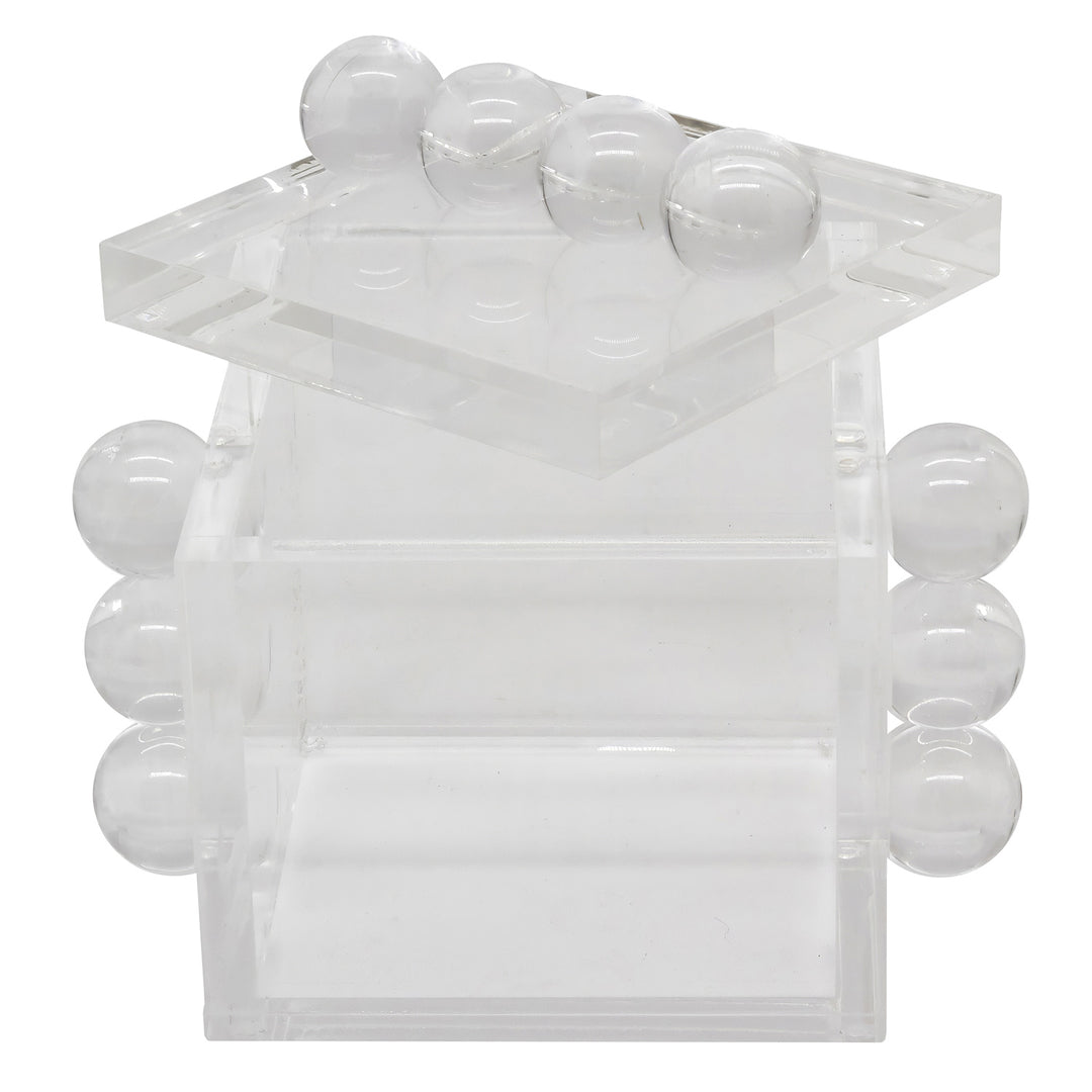 Tizo Design Acrylic Box Clear w/Balls 4"x4"