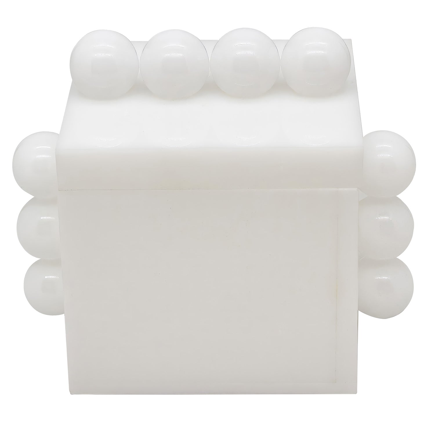 Tizo Design Acrylic Box White w/Balls 4"x4" - Thumbnail 4
