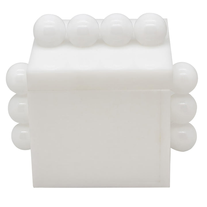 Tizo Design Acrylic Box White w/Balls 4"x4"