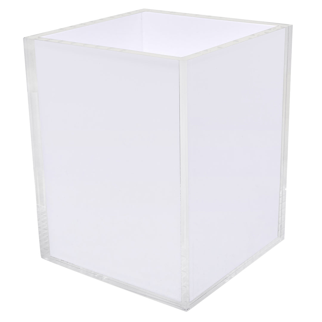 Tizo Design Clear Acrylic w/White Insert Waste Basket