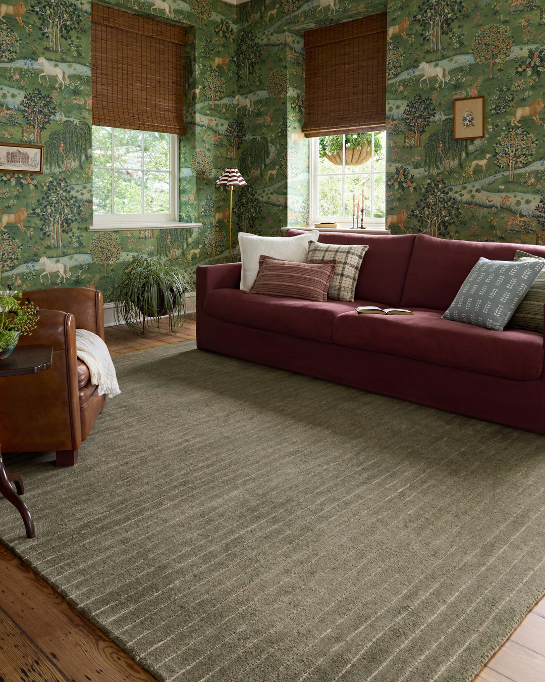 Chris Loves Julia x Loloi Henry Olive / Ivory Accent Rug (HEY-01)