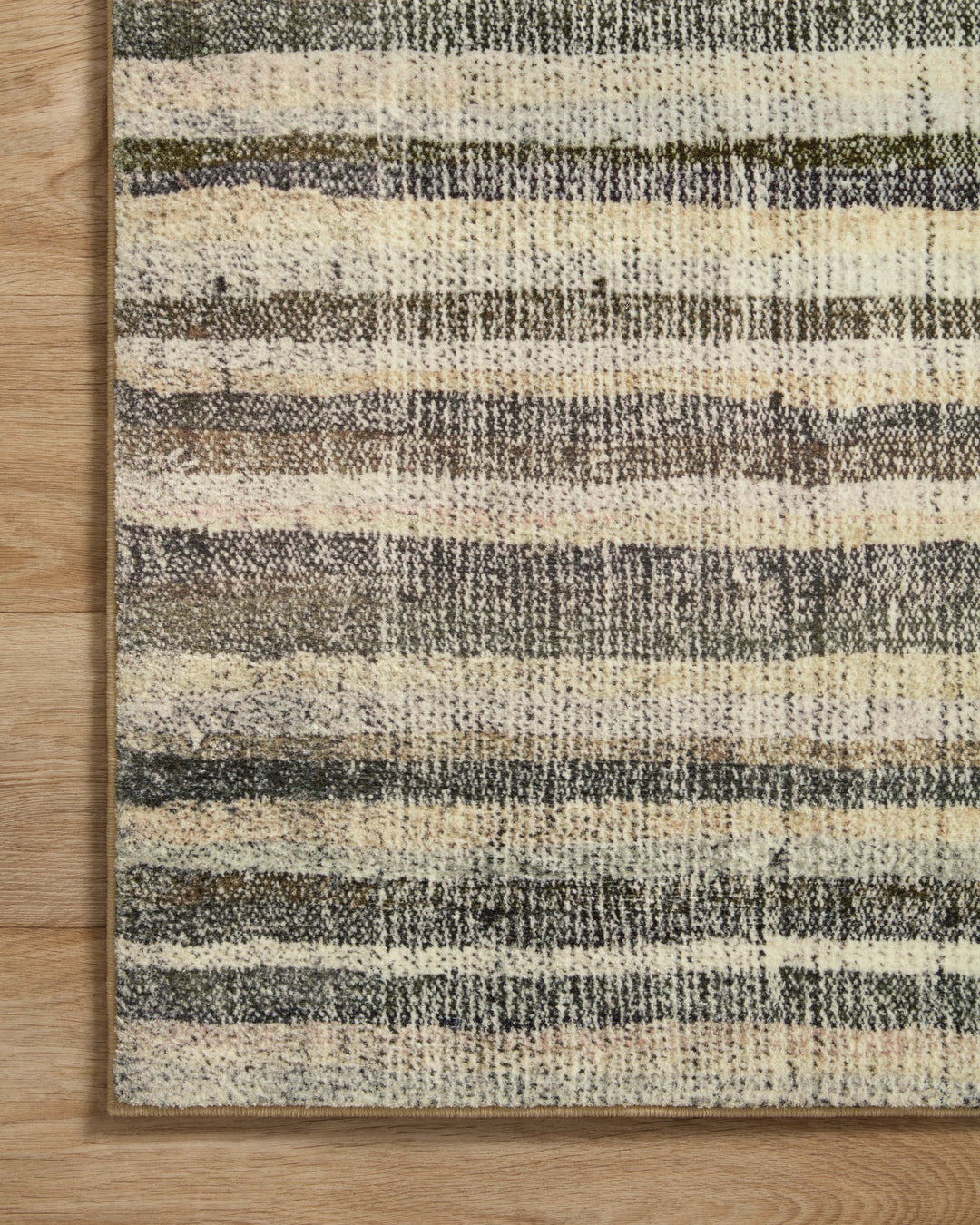 Chris Loves Julia x Loloi Humphrey Natural / Moss Rectangle Accent Rug (HUM-01)