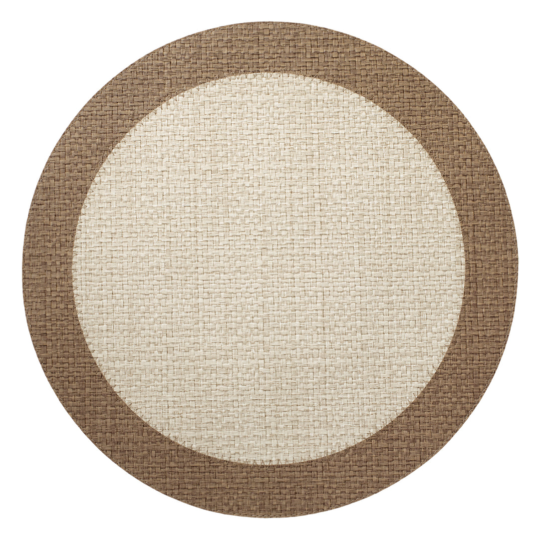 Bodrum Halo Vinyl Round Placemats (Beige/Mocha Mousse) Set of 4