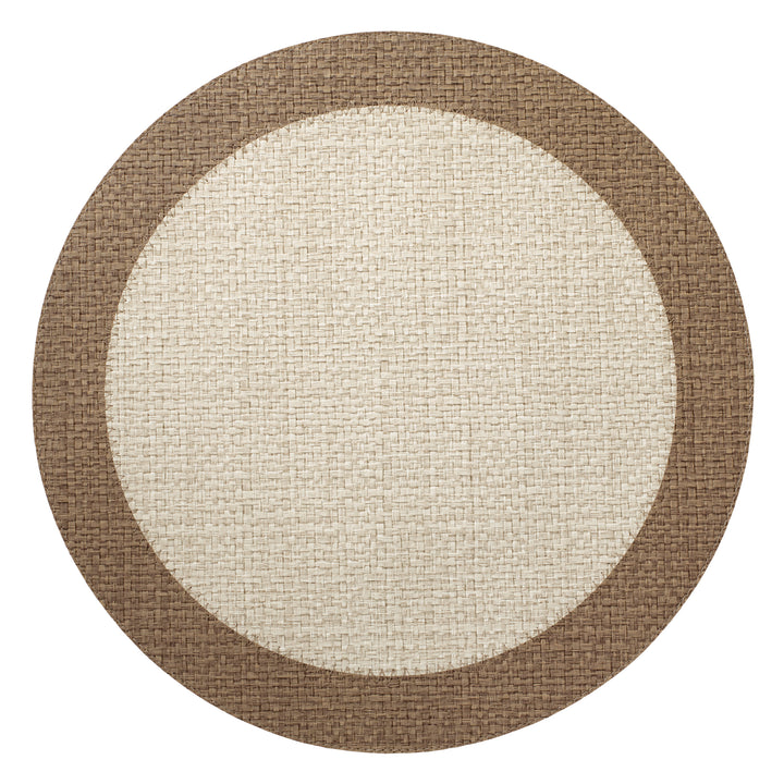Bodrum Halo Vinyl Round Placemats (Beige/Mocha Mousse) Set of 4