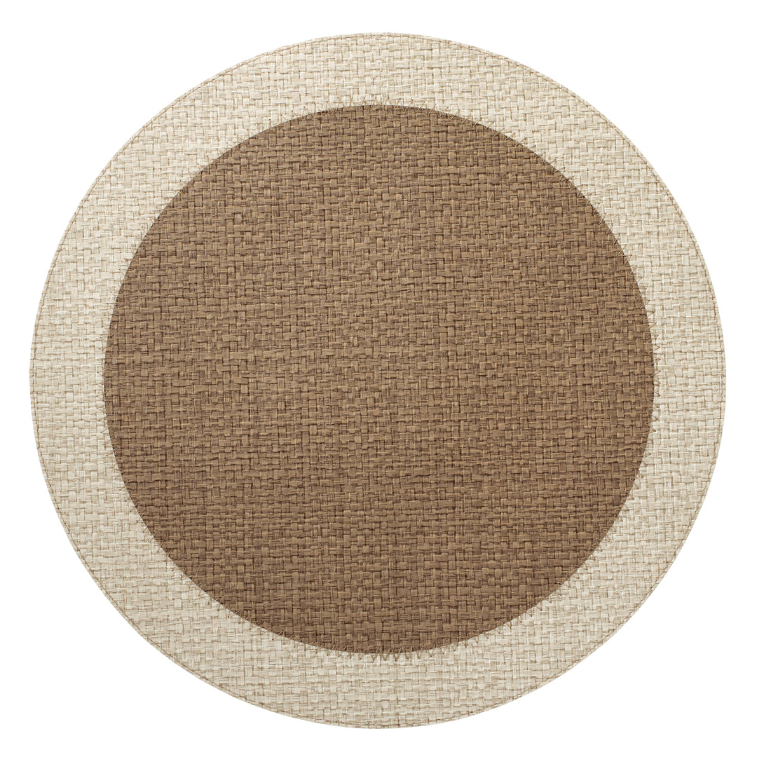 Bodrum Halo Vinyl Round Placemats (Beige/Mocha Mousse) Set of 4