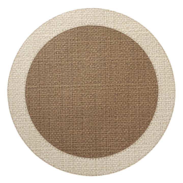 Bodrum Halo Vinyl Round Placemats (Beige/Mocha Mousse) Set of 4