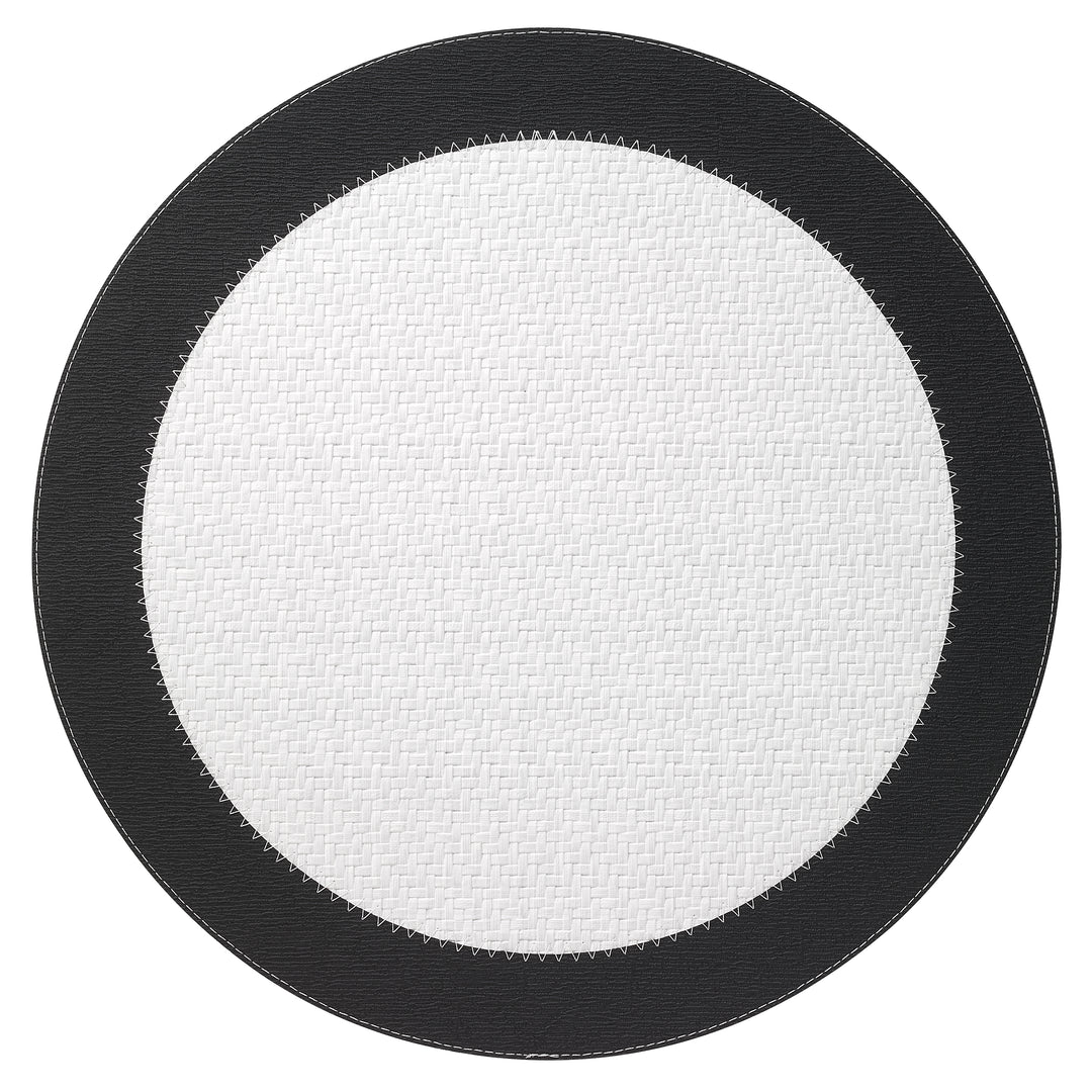 Bodrum Halo Vinyl Round Placemats (Black/White) Set of 4